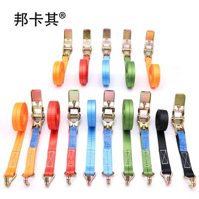 China Polyester 25mm Truck 1inch Straps Ratchet Buckle Belt Buckle Cargo Lashing Down Belt Tie Strap for sale