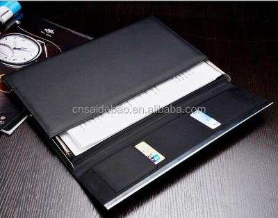 China Fashion Hot Sale Business Leather Folder , A4 Size Document File Folder for sale