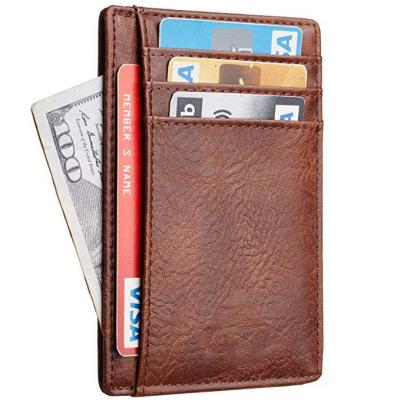 China Normcore Vaccine Card Holder Pocket Front Wallet/Minimalist High Quality PU Leather Credit Card Holder For Card Holders for sale