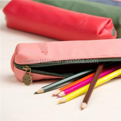 China Pen Container Leather/PU Pen Bags Pencil Stand Desk Pen Holders for sale