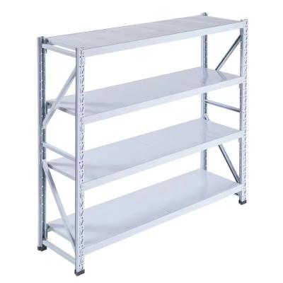 China Corrosion Protection Customized Metal Shelves Warehouse Storage Rack Light Duty Long Span Shelving With Steel Panel for sale