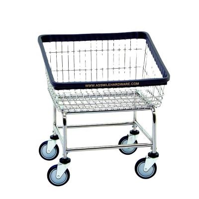 China ASSMILE Wire Laundry Cart Chromed Rolling Front Load Wire Laundry Cart On Wheels Heavy Duty Laundry Cart For Home Laundromat Storage Basket Cart for sale