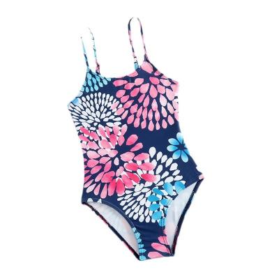 China QUICK DRY Young Girls Polyester One Pieces Swimsuit Cute Swimwear Bathing Suits 4-12 Years for sale