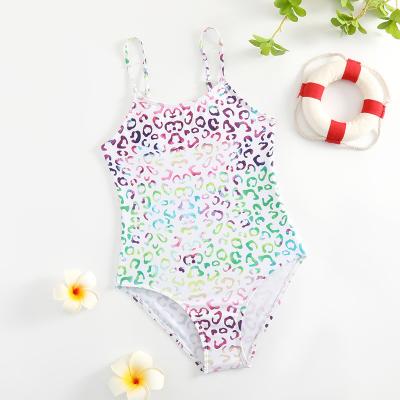 China QUICK DRY Young Girl's One Piece Cute Swimsuit Tie Dye Crisscross Bathing Suit Swimwear for 7-13 for sale