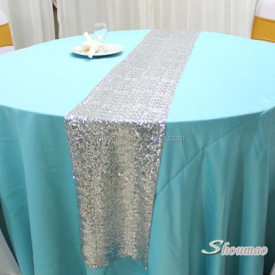 China Plain Silver color wedding table runners for round tables for sale