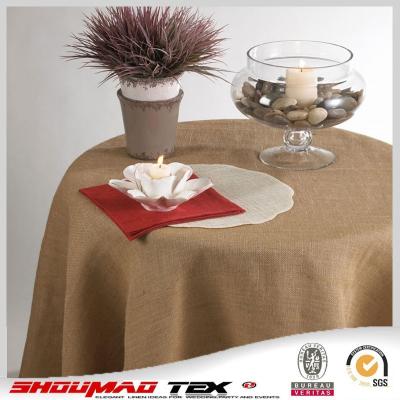 China Plain rectangular natural burlap round tablecloth,square jute tablecloths for sale