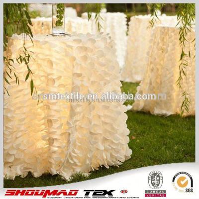 China Disposable 2015 newest handmade embroidery designed taffeta petal table cloth for wedding/banquet for sale