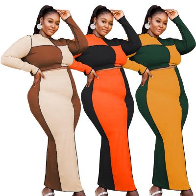 China Springs Anti-pilling 2022 New Arrivals Fashion Multicolor Quilting Casual Plus Size Skirt Two Piece Set for sale