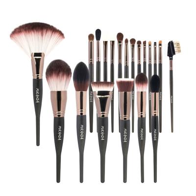 China Angular Blush Cool Black Customizable Classic Logo 20 Pcs Goth Makeup Brush Total Makeup 500 Pieces for sale