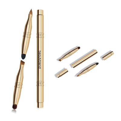 China Angular Blush Concealer Eyebrow Eyeshadow Lipstick Brush Cosmetic Brushes, Telescopic and Four Main Gold for sale