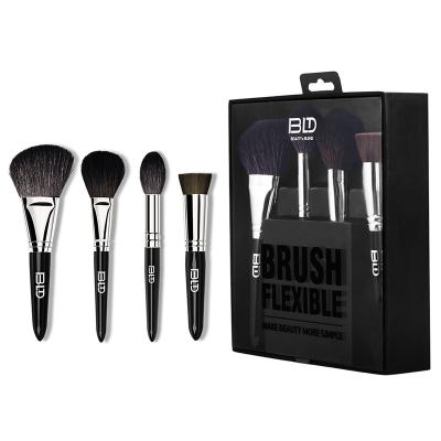 China Angular Blush 4 Piece Black Face Goth Makeup Makeup 500 Piece Brush Set for sale