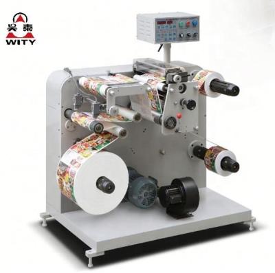 China Garment Shops Shrink Type Adhesive Label Automatic Rotary Slit And Rewind Machine for sale