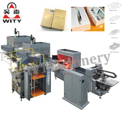 China Factory Automatic Cardboard Box Forming Rigid Box Making Machine With Visual Position For Phone Or Shop Box for sale