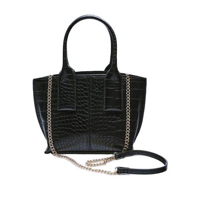 China Polyester Customized Alligator Pattern Leather Shoulder Lady Bags Handbag for sale