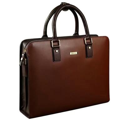 China Fashion To Cross Bag Men's Business Bag Men's Handbag Leather Briefcase Premium Large Capacity Cowhide Shoulder Bag for sale