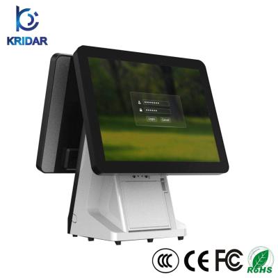 China 2017 new dual screen all-in-one computer touch screen displaying POS machine with built-in printer KD-815 for sale