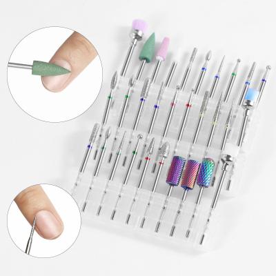 China Fashionable High Quality Professional Tools The Nail Polish Art Drill Kit Tungsten Alloy Machine Head Bit Set Nail Polish Machine Set for sale