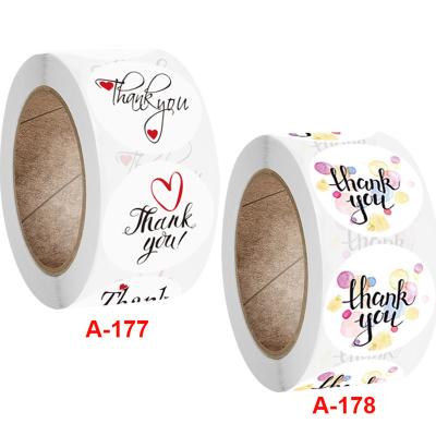 China Waterproof Hot Sale Customized Gift Wrapping Thank You Flower Partern Stickers Etiqueta de embalaje for sale