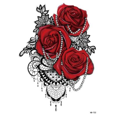 China NJ 451-540 High Quality Easy Washable Temporary Part Painting Art Tattoo Sticker Men And Women Personality Arm Tattoo Stick Half for sale