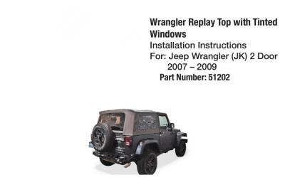 China 51202 Jeep Wrangler Jk 2 Door 2007-2009 Fabric Replay Soft Top with Tinted Windows for sale