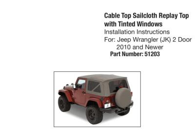 China 51203 Fabric Sailcloth Replay Soft Top Factory Canva for Jeep Wrangler 2 Door 2010+ for sale