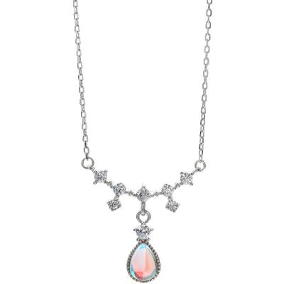 China Exquisite Fashion Trendy Tears Moonstone Clavicle Chain 925 Sterling Silver Necklace For Women for sale