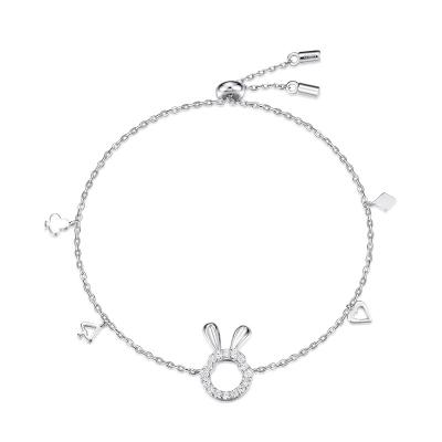 China 2021 TRENDY Jewelry Ring Bunny Ears Love Heart Square S925 Sterling Silver Ladies Fashion Bracelet for sale