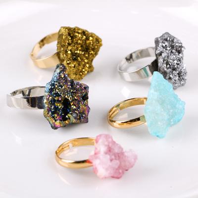 China FASHIONABLE wild European and American bud crystal simple crystal group ring personality open rings for sale