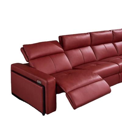 China (Other) High Quality Adjustable Sofa L Shape Modern Design Leather Power Couch Foshan Electric Recliner Living Room for sale