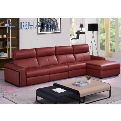 China Modern Design Hotel Room Bedroom Furniture Combination Solid Wood Leather Sofa (Other) Hot Sale Adjustable Leather Sofa for sale