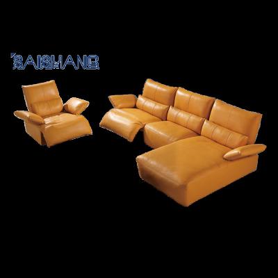 China Real style (Other) Italian style L-shaped reclining sofa living room furniture USB adjustable leather sofa set adjustable from Saishang for sale