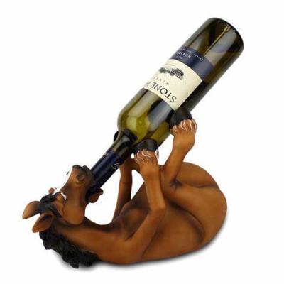 China Custom Viable Resin Wine Rack Horse Wine Bottle Holder Wine Rack for sale