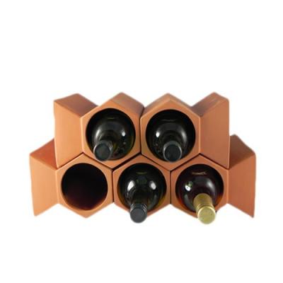 China Custom Wine Rack Wine Accessories Terracotta Stackable Wine Rack Wine Racks for sale