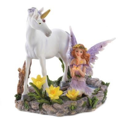 China Eco-Friendly Handmade Decor Forest Magic Unicorn Fairy Figurine for sale