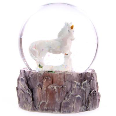 China Other Custom Shaped Musical Snow Globe Resin Unicorn Christmas Polyresin Home Decor Water Globe Craft for sale