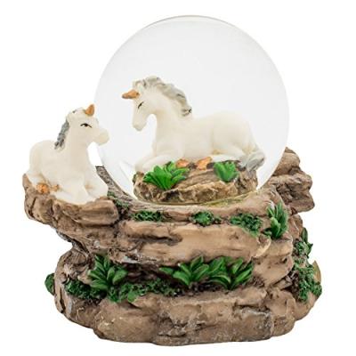 China Other Custom Design Resin Unicorn Snow Globe Wholesale Birthday Gift Crafts Water Globe for sale