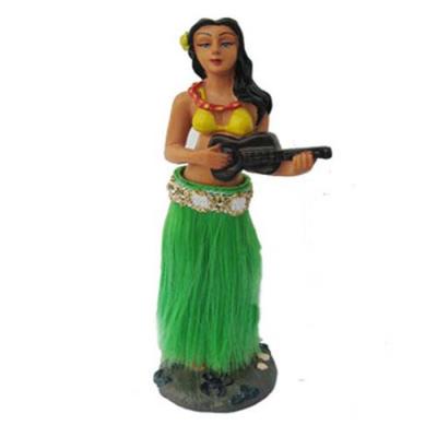 China Custom Hawaii Polynesian Dance Polynesian Dance Doll Playing Ukulele Resin Summer Polynesian Dance Girl Figurine for sale