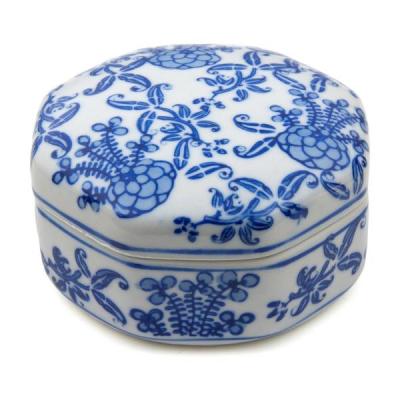 China Partysu Eco - Friendly Sliver Light Blue Ceramic Jewelry Box For Gift for sale