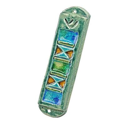 China Multicolor Vintage Porcelain Home Crafts Decorative Ceramic Mezuzah Case for sale