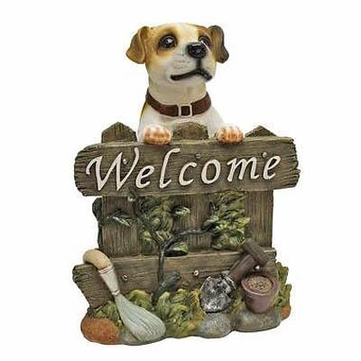 China Europe Garden Ornaments Outdoor Resin Dog Friendly Signs for sale