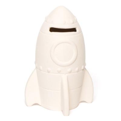 China Rocket Model Kids Money Box White Ceramic Eco Friendly Current Craftt for sale