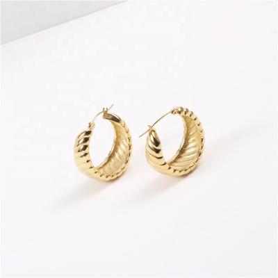 China 2021 Vintage Crescent Earrings Lead Free Nickel Free Womens New Trendy Stainless Steel Gold Plated for sale