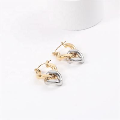 China Stainless Steel Link Chain Lead Free Nickel Free Trendy Cuban Earrings for sale