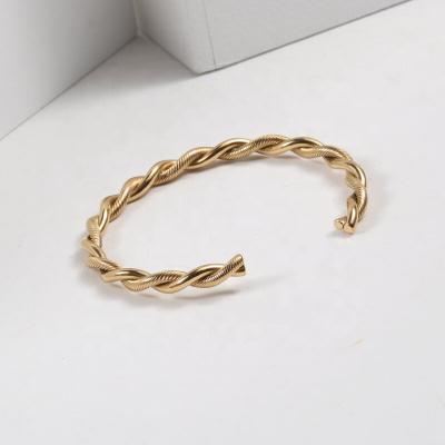 China Fashion Lead Free Nickel Free Gold Plated Jewelry Twisted Bracelets And Stainless Steel Bracelets for sale