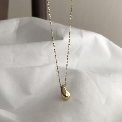 China Fashion S925 Sterling Silver Necklace Jewelry Women Drop Water Trendy Korean Simple Clavicle Chain Pendant Necklaces for sale