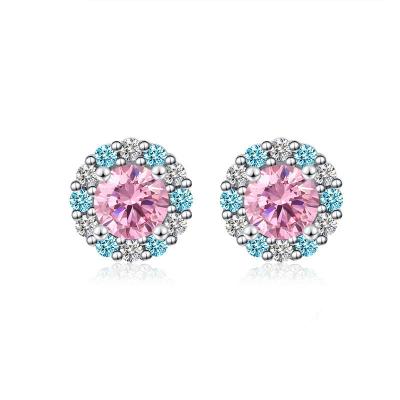 China Environmental Friendly Fashion Sparkly Zircon 4A Stud Earrings Women 925 Sterling Silver Earrings for sale