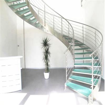 China Customized interior decoration staircase export quality tempered glass pedal staircase/glass stairs in Guangdong for sale