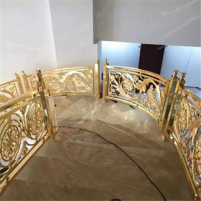 China Customized Design Indoor Handrails 304 Stainless Steel Gold Color Outdoor Stair Railing for sale