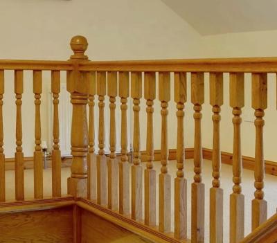 China Customized Design Wood Stairs Oak Solid Wood Stair Railing Solid /wooden Handrail for sale