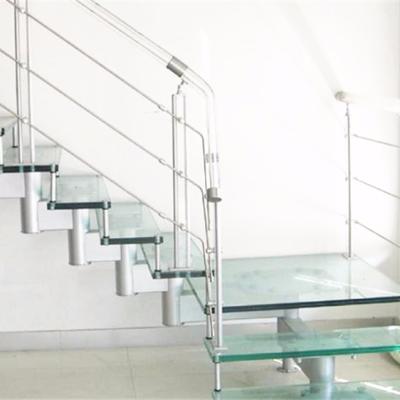 China Zovee Customized Staircase Made Design Inside Metal Home Used Glass / Customized Glass Staircase for sale